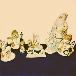 Alda's Santa w/Reindeer, Deer w/Christmas Tree, Santa-Sleigh-Deer +Extras NWT